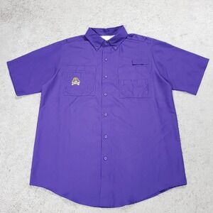 East Carolina ECU Pirates Shirt Mens M Purple Vented Fishing Performance Outdoor